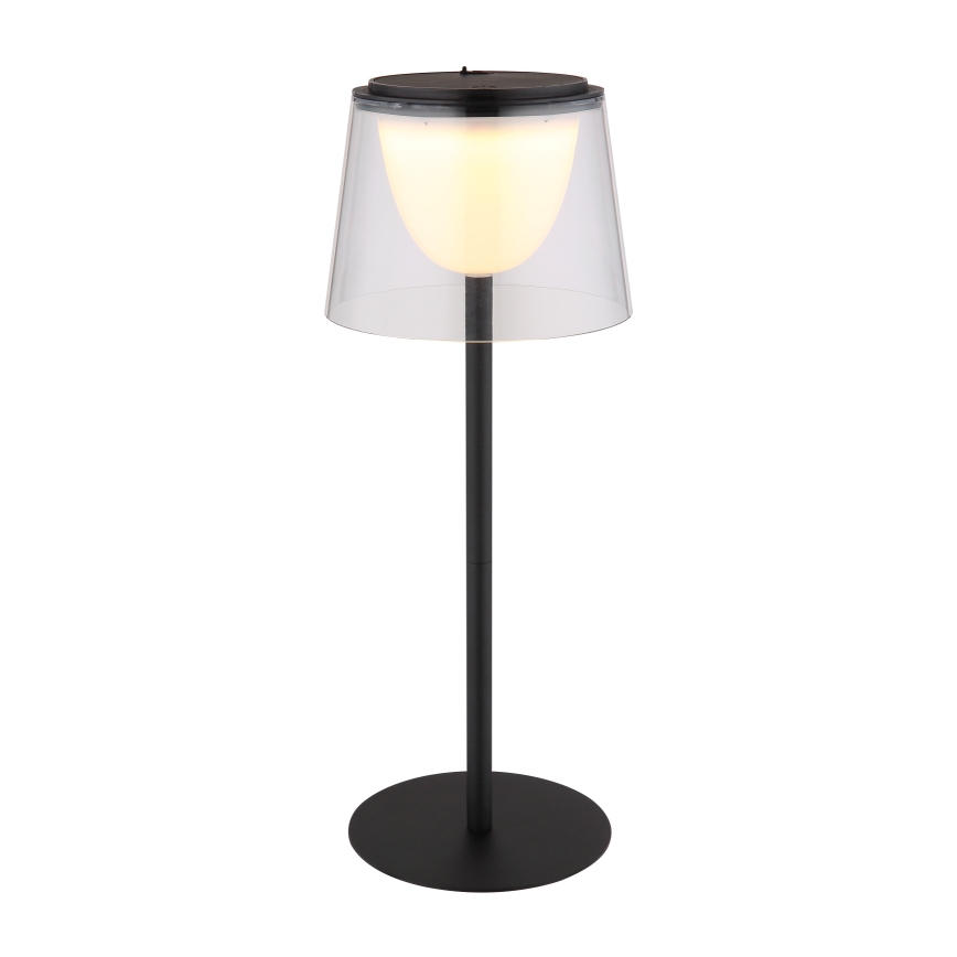 Globo - Udendørs LED bordlampe touch-funktion dæmpbar LED/1,8W/5V IP44 1800 mAh sort/transparent