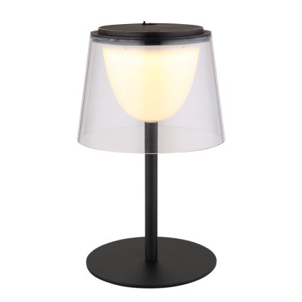 Globo - Udendørs LED bordlampe touch-funktion dæmpbar LED/1,8W/5V IP44 1800 mAh sort/transparent