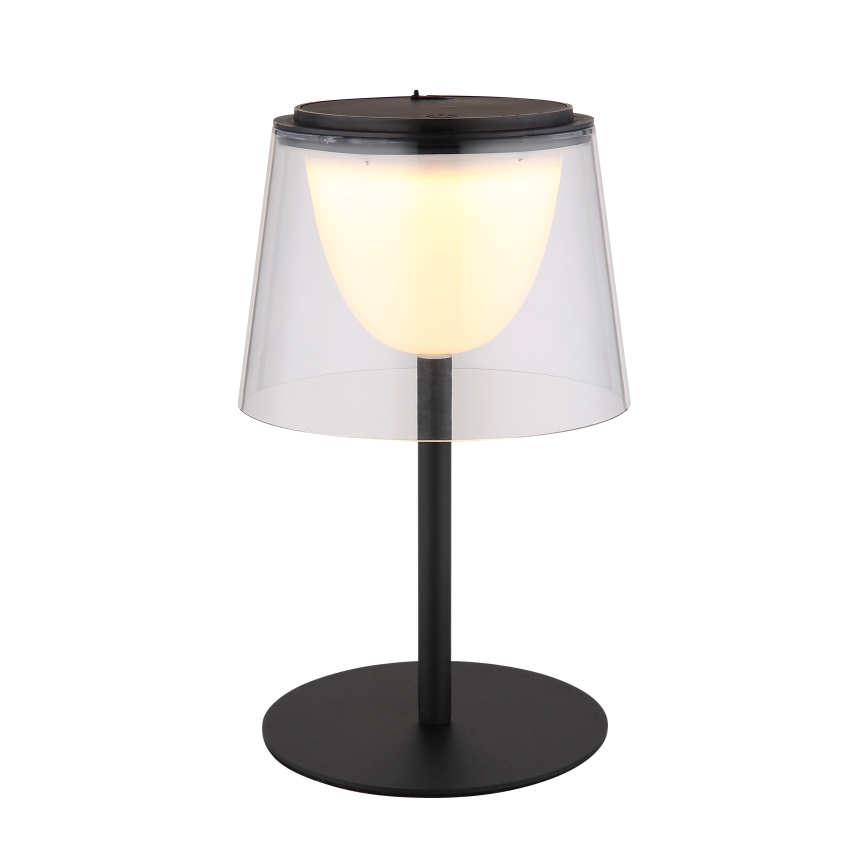 Globo - Udendørs LED bordlampe touch-funktion dæmpbar LED/1,8W/5V IP44 1800 mAh sort/transparent