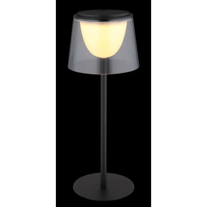 Globo - Udendørs LED bordlampe m. touch-funktion dæmpbar LED/1,8W/5V IP44 1800 mAh sort/røget