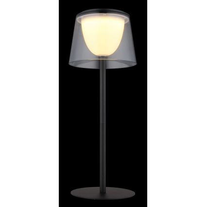 Globo - Udendørs LED bordlampe m. touch-funktion dæmpbar LED/1,8W/5V IP44 1800 mAh sort/røget