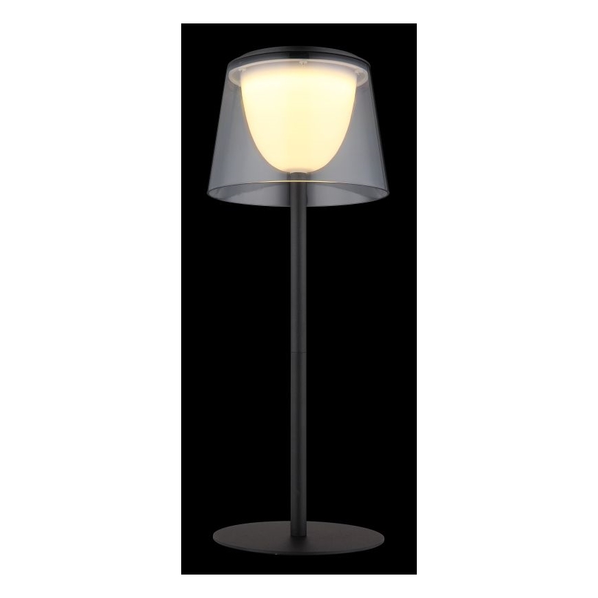Globo - Udendørs LED bordlampe m. touch-funktion dæmpbar LED/1,8W/5V IP44 1800 mAh sort/røget
