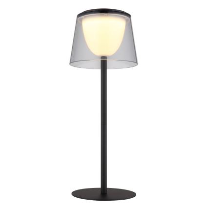 Globo - Udendørs LED bordlampe m. touch-funktion dæmpbar LED/1,8W/5V IP44 1800 mAh sort/røget