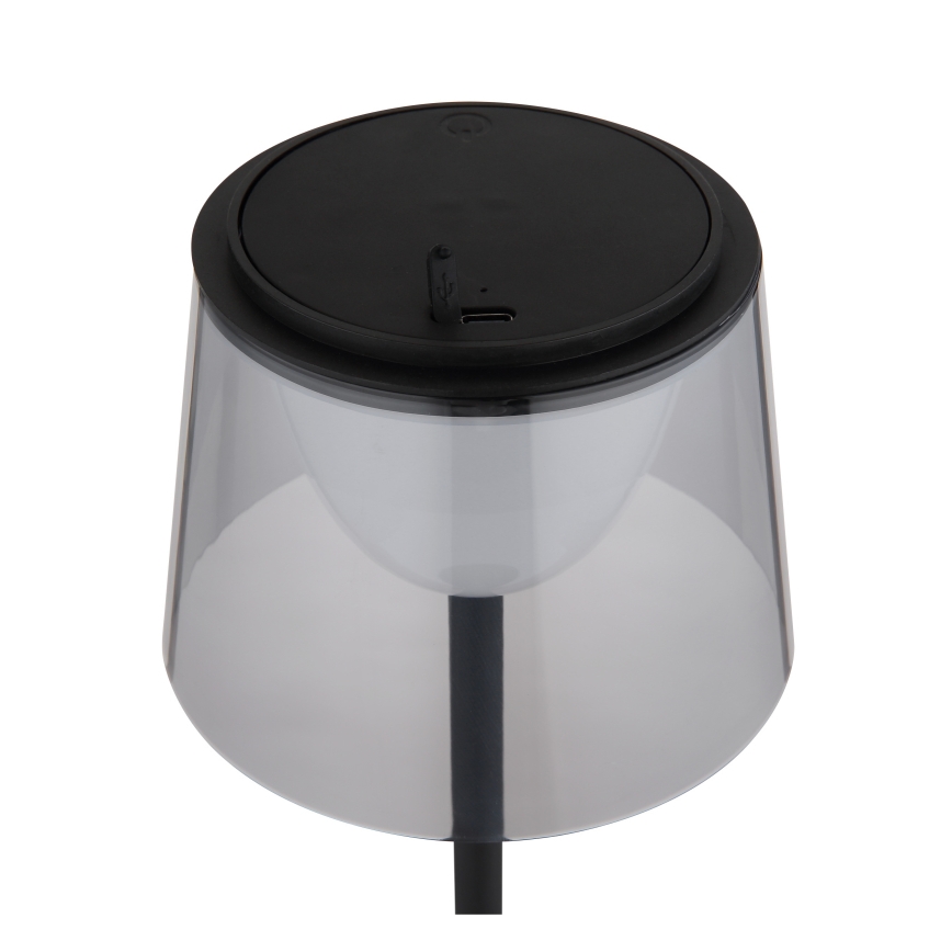 Globo - Udendørs LED bordlampe m. touch-funktion dæmpbar LED/1,8W/5V IP44 1800 mAh sort/røget