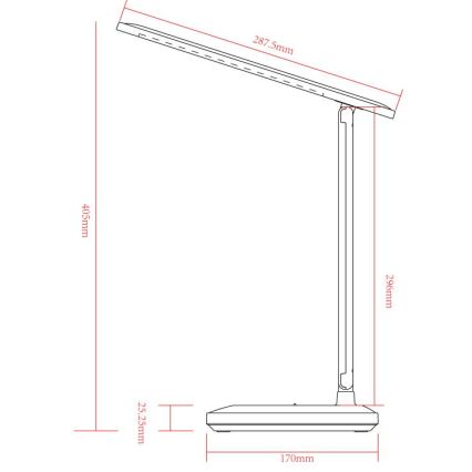 Globo - LED Dæmpbar Touch Opladelig Bordlampe LED/3W/5V 2800/4000/6500K 1800 mAh hvid