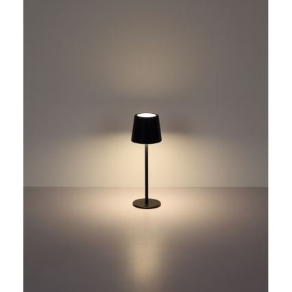 Globo - Udendørs LED bordlampe m. touch-funktion dæmpbar og genopladelig LED/2W/5V 3000/4000/6000K 2200 mAh IP44 sort