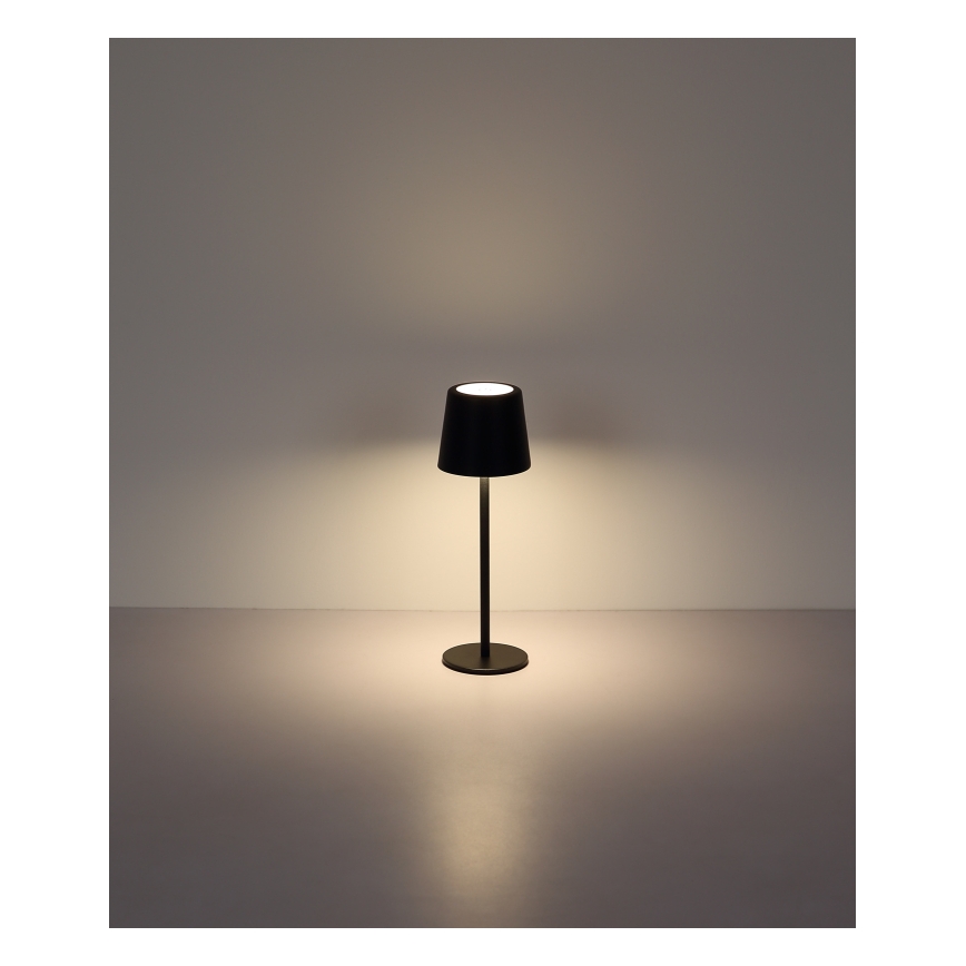 Globo - Udendørs LED bordlampe m. touch-funktion dæmpbar og genopladelig LED/2W/5V 3000/4000/6000K 2200 mAh IP44 sort