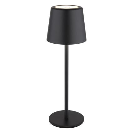 Globo - Udendørs LED bordlampe m. touch-funktion dæmpbar og genopladelig LED/2W/5V 3000/4000/6000K 2200 mAh IP44 sort