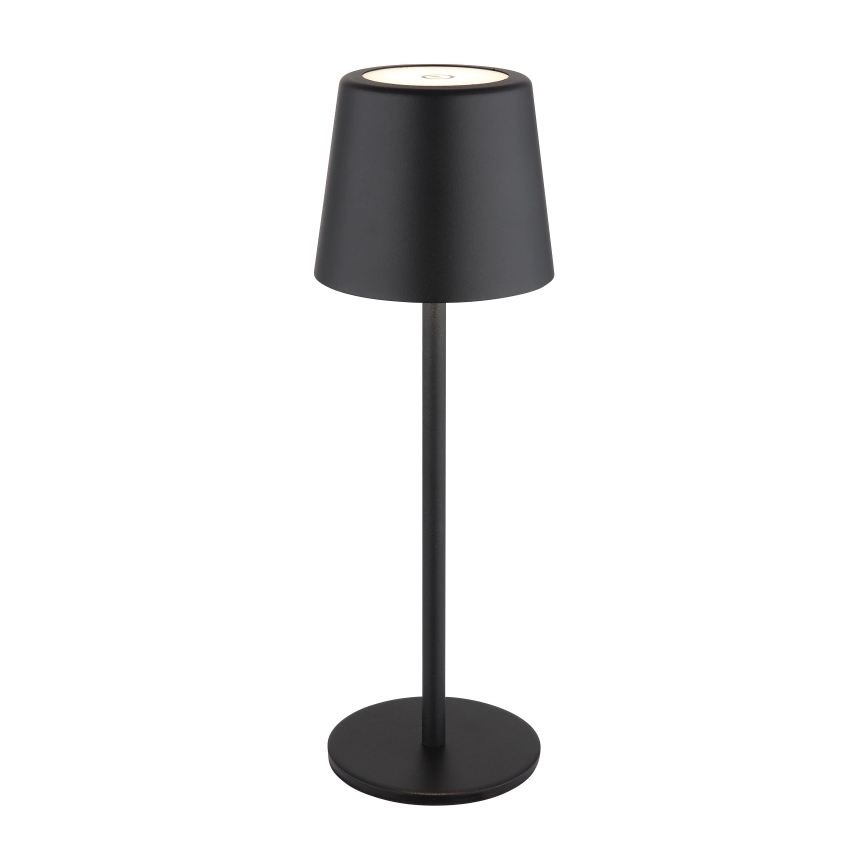 Globo - Udendørs LED bordlampe m. touch-funktion dæmpbar og genopladelig LED/2W/5V 3000/4000/6000K 2200 mAh IP44 sort