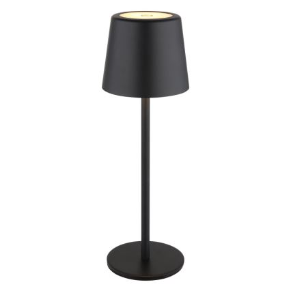 Globo - Udendørs LED bordlampe m. touch-funktion dæmpbar og genopladelig LED/2W/5V 3000/4000/6000K 2200 mAh IP44 sort