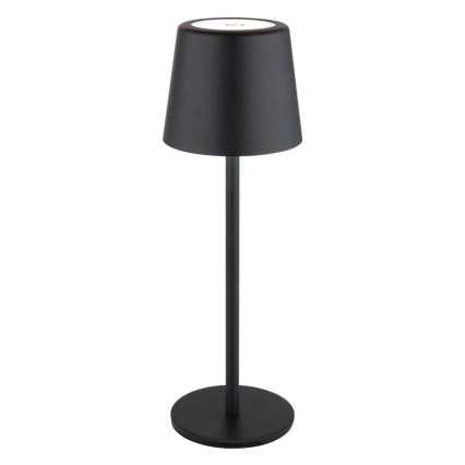 Globo - Udendørs LED bordlampe m. touch-funktion dæmpbar og genopladelig LED/2W/5V 3000/4000/6000K 2200 mAh IP44 sort