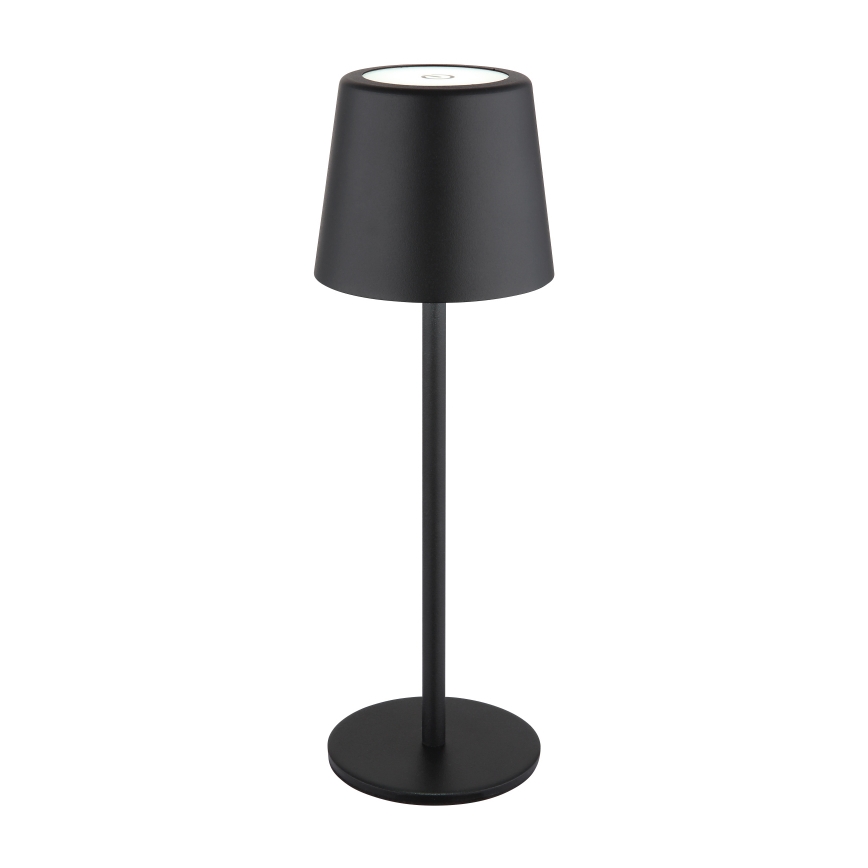 Globo - Udendørs LED bordlampe m. touch-funktion dæmpbar og genopladelig LED/2W/5V 3000/4000/6000K 2200 mAh IP44 sort