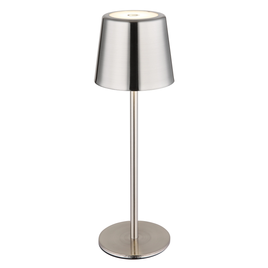 Globo - Dæmpbar berøringsbetjent genopladelig bordlampe LED/2W/3,7V 3000/4000/6000K 2200 mAh blank krom