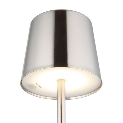 Globo - Dæmpbar berøringsbetjent genopladelig bordlampe LED/2W/3,7V 3000/4000/6000K 2200 mAh blank krom