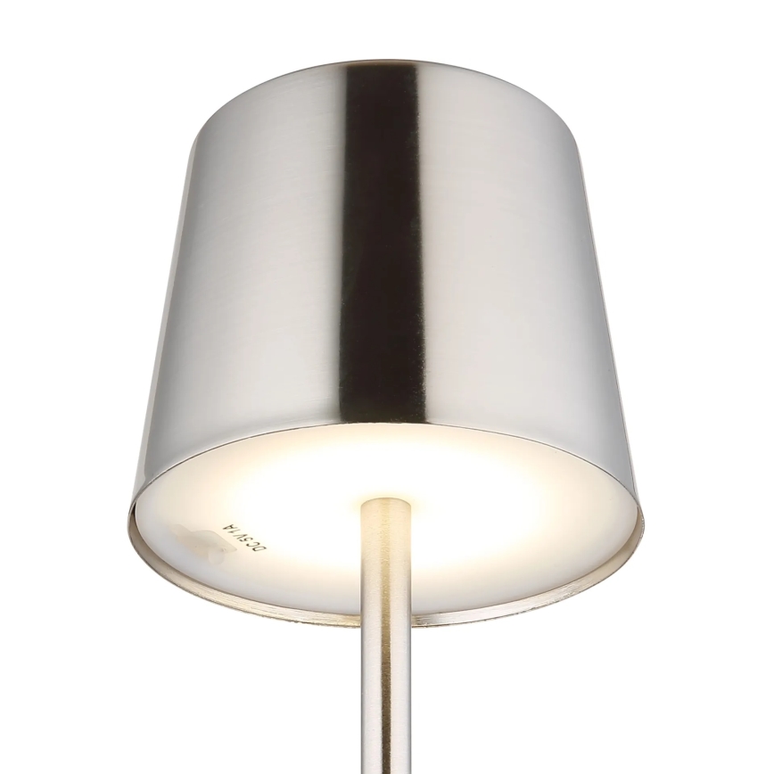 Globo - Dæmpbar berøringsbetjent genopladelig bordlampe LED/2W/3,7V 3000/4000/6000K 2200 mAh blank krom