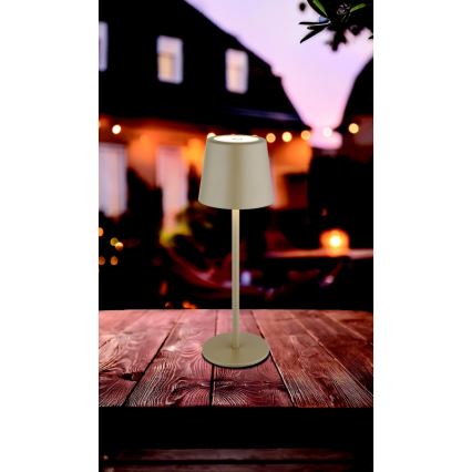 Globo - LED Dæmpbar udendørs touch-funktion bordlampe LED/2W/5V 3000/4000/6000K 2200 mAh IP44 cremefarvet