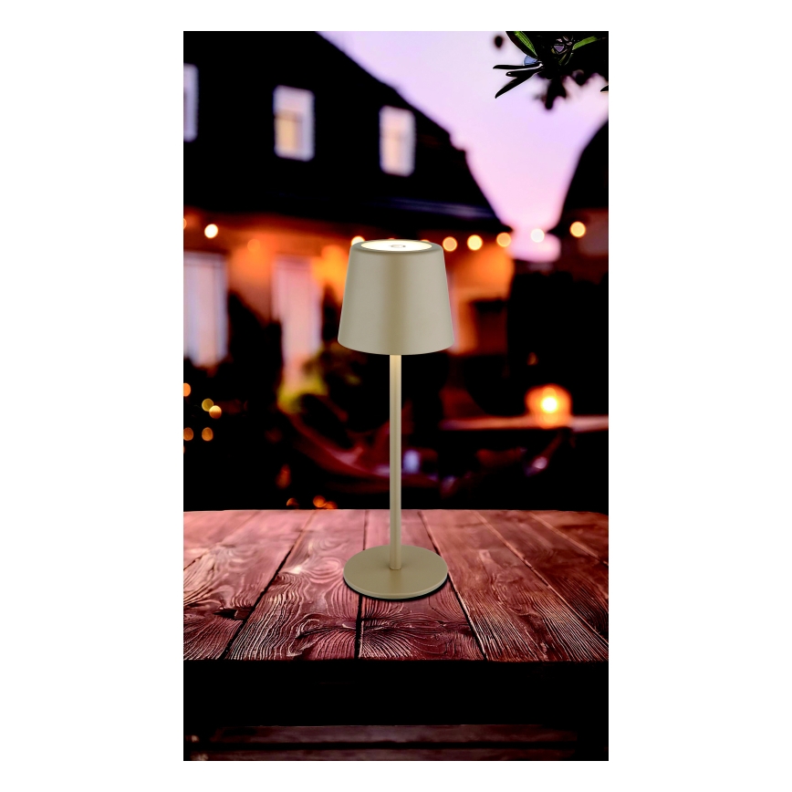 Globo - LED Dæmpbar udendørs touch-funktion bordlampe LED/2W/5V 3000/4000/6000K 2200 mAh IP44 cremefarvet