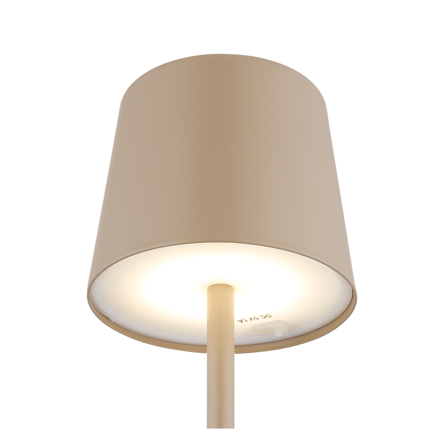 Globo - LED Dæmpbar udendørs touch-funktion bordlampe LED/2W/5V 3000/4000/6000K 2200 mAh IP44 cremefarvet