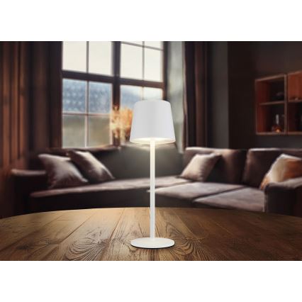 Globo - Udendørs LED bordlampe m. touch-funktion dæmpbar og genopladelig LED/2W/5V 3000/4000/6000K 2200 mAh IP44 hvid