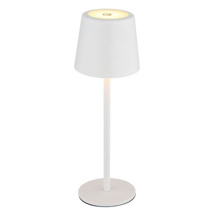 Globo - Udendørs LED bordlampe m. touch-funktion dæmpbar og genopladelig LED/2W/5V 3000/4000/6000K 2200 mAh IP44 hvid