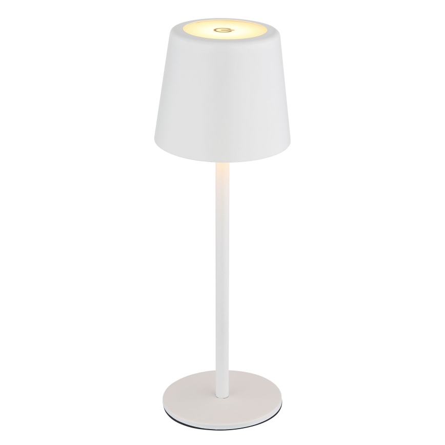 Globo - Udendørs LED bordlampe m. touch-funktion dæmpbar og genopladelig LED/2W/5V 3000/4000/6000K 2200 mAh IP44 hvid