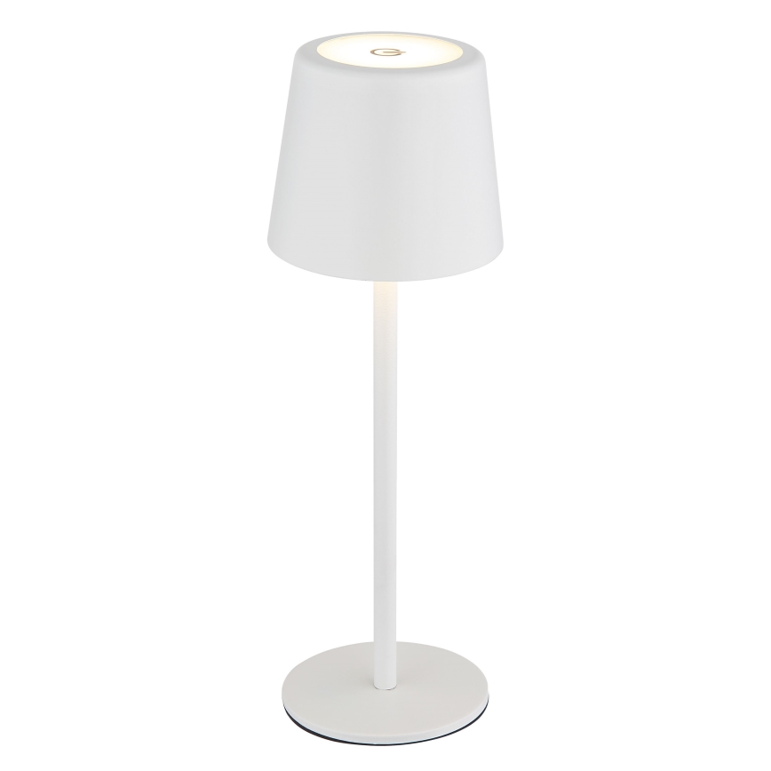 Globo - Udendørs LED bordlampe m. touch-funktion dæmpbar og genopladelig LED/2W/5V 3000/4000/6000K 2200 mAh IP44 hvid