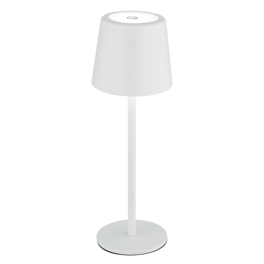 Globo - Udendørs LED bordlampe m. touch-funktion dæmpbar og genopladelig LED/2W/5V 3000/4000/6000K 2200 mAh IP44 hvid