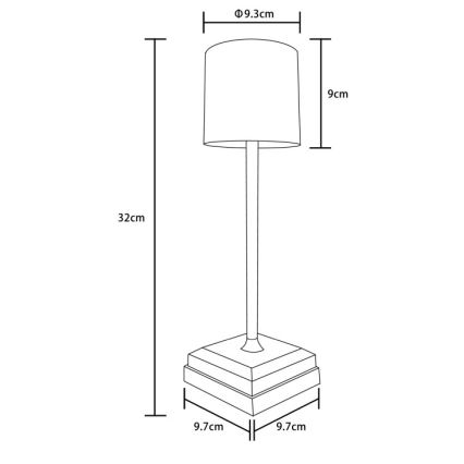Globo - dæmpbar berøringsbetjent genopladelig LED-bordlampe LED/1,5W/5V 2200 mAh sort