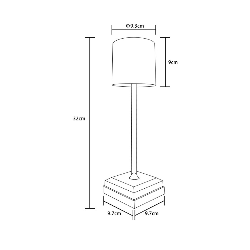 Globo - dæmpbar berøringsbetjent genopladelig LED-bordlampe LED/1,5W/5V 2200 mAh sort