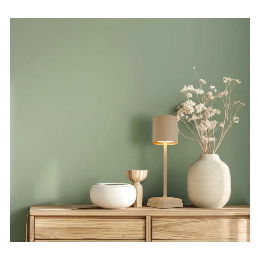 Globo - Dæmpbar berøringsbetjent genopladelig LED-bordlampe LED/1,5W/5V 2200 mAh beige