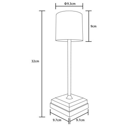 Globo - Dæmpbar berøringsbetjent genopladelig LED-bordlampe LED/1,5W/5V 2200 mAh beige
