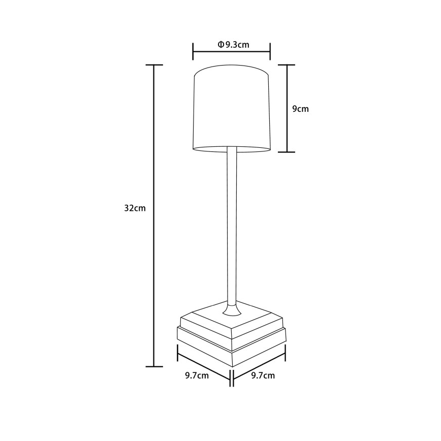 Globo - Dæmpbar berøringsbetjent genopladelig LED-bordlampe LED/1,5W/5V 2200 mAh beige