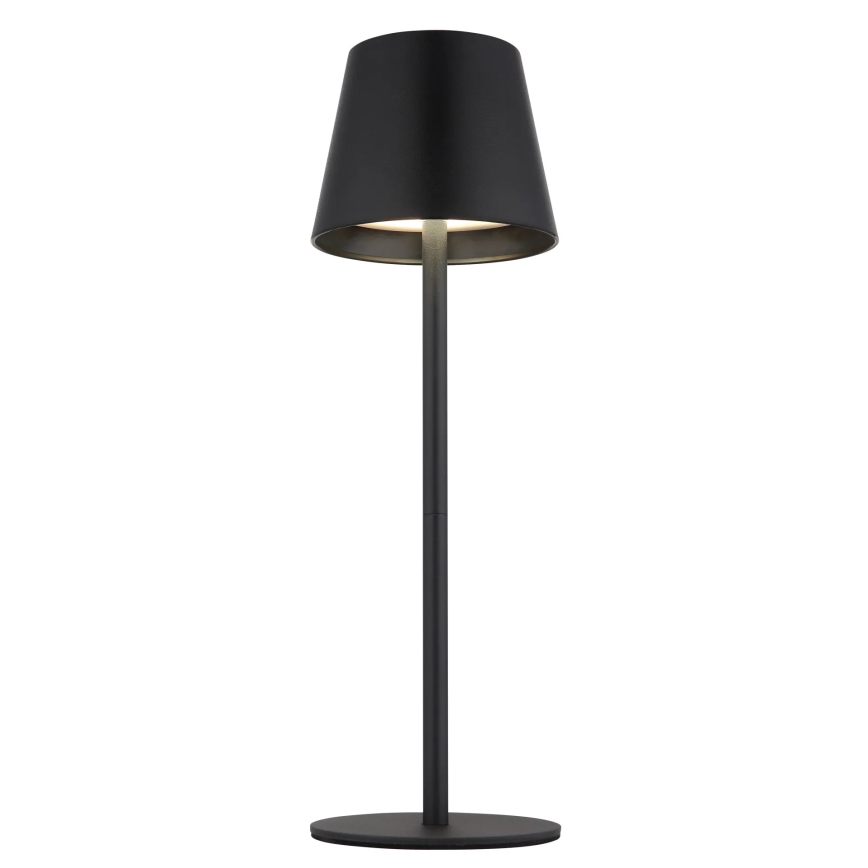 Globo - Dæmpbar LED-bordlampe til udendørs brug, berøringsbetjent og genopladelig, 3-i-1, LED/3W/5V, 3000/4000/5000K, IP54, 1800 mAh, sort