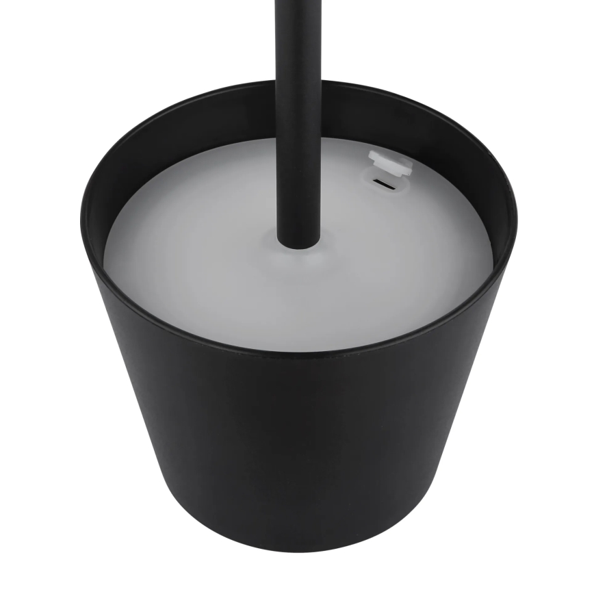 Globo - Dæmpbar LED-bordlampe til udendørs brug, berøringsbetjent og genopladelig, 3-i-1, LED/3W/5V, 3000/4000/5000K, IP54, 1800 mAh, sort