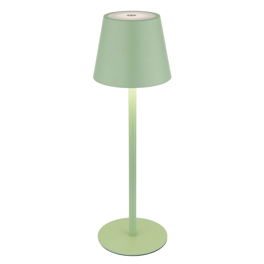 Globo - LED, dæmpbar, berøringsbetjent, genopladelig udendørs bordlampe 3-i-1 LED/3W/5V 3000/4000/5000K IP54 1800 mAh grøn