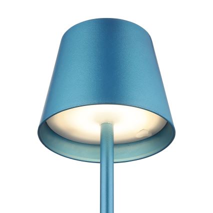 Globo - Dæmpbar berøringsbetjent genopladelig udendørs bordlampe 3-i-1 LED/3W/5V 3000/4000/5000K IP54 1800 mAh blå