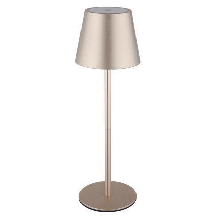 Globo - LED Dæmpbar berøringsbetjent genopladelig udendørs bordlampe 3-i-1 LED/3W/5V 3000/4000/5000K IP54 1800 mAh messing