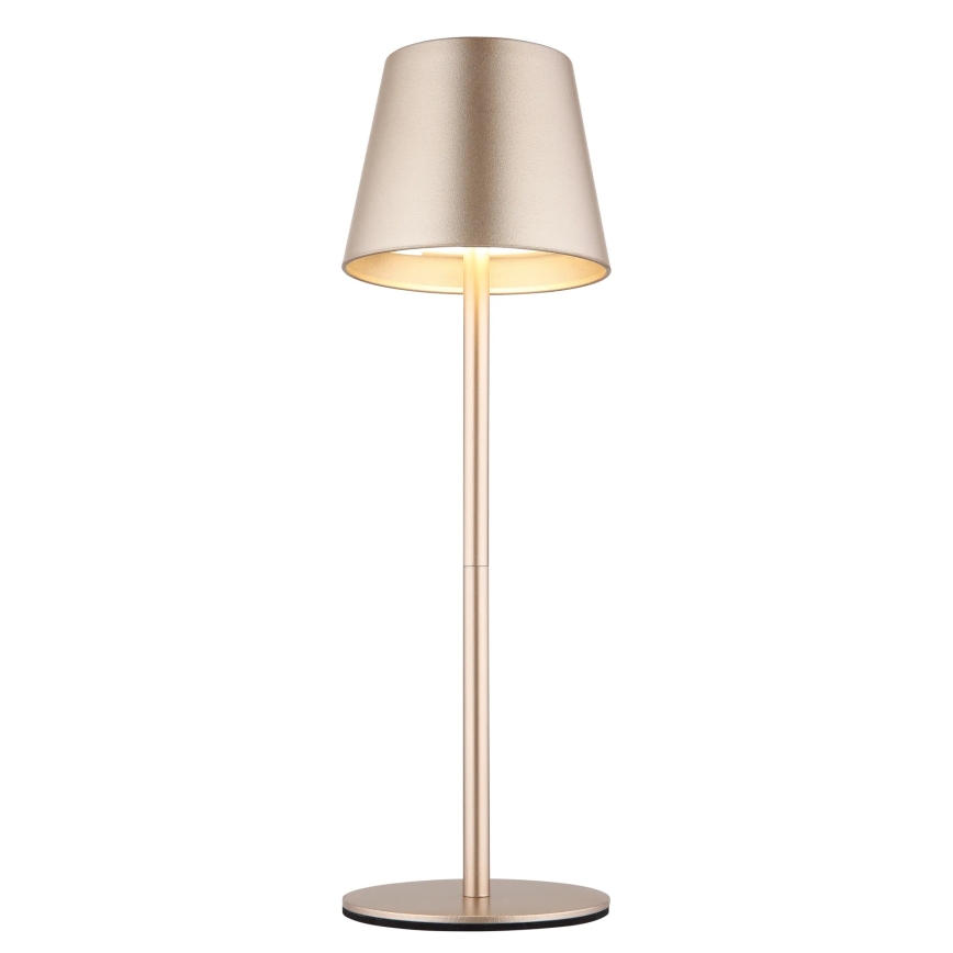 Globo - LED Dæmpbar berøringsbetjent genopladelig udendørs bordlampe 3-i-1 LED/3W/5V 3000/4000/5000K IP54 1800 mAh messing