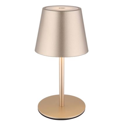 Globo - LED Dæmpbar berøringsbetjent genopladelig udendørs bordlampe 3-i-1 LED/3W/5V 3000/4000/5000K IP54 1800 mAh messing