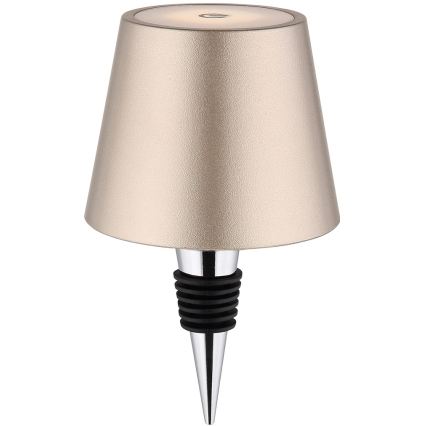 Globo - LED Dæmpbar berøringsbetjent genopladelig udendørs bordlampe 3-i-1 LED/3W/5V 3000/4000/5000K IP54 1800 mAh messing