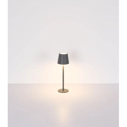 Globo - Dæmpbar berøringsbetjent genopladelig udendørs bordlampe 3-i-1 LED/3W/5V 3000/4000/5000K IP54 1800 mAh grå