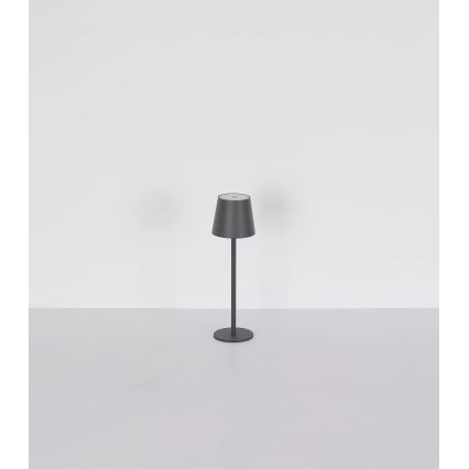 Globo - Dæmpbar berøringsbetjent genopladelig udendørs bordlampe 3-i-1 LED/3W/5V 3000/4000/5000K IP54 1800 mAh grå