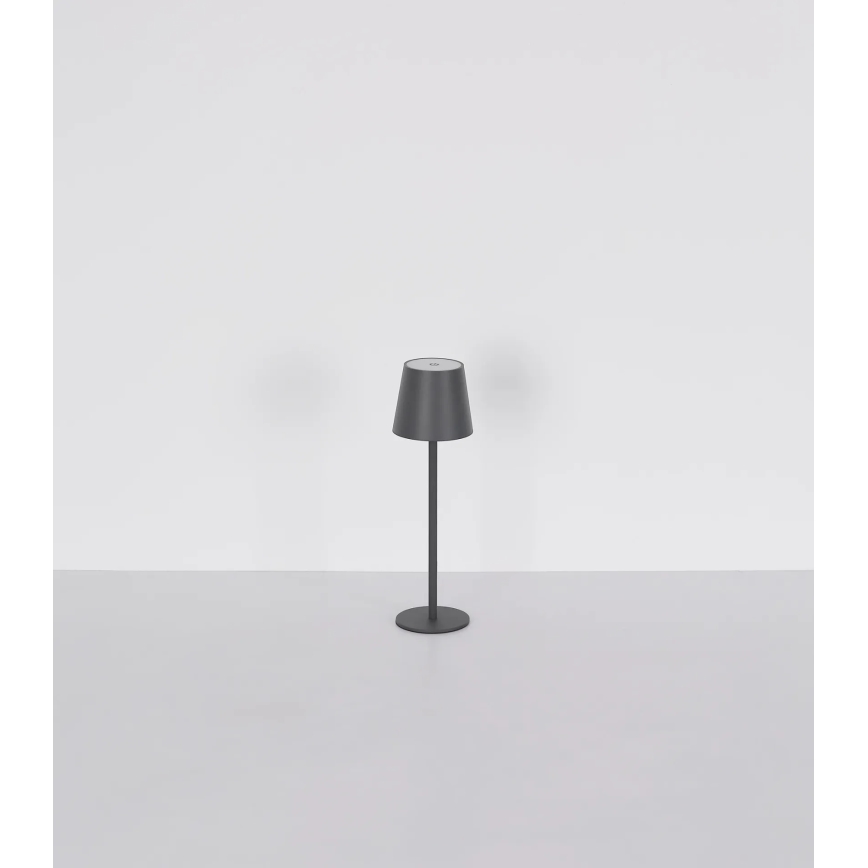 Globo - Dæmpbar berøringsbetjent genopladelig udendørs bordlampe 3-i-1 LED/3W/5V 3000/4000/5000K IP54 1800 mAh grå