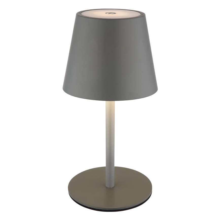 Globo - Dæmpbar berøringsbetjent genopladelig udendørs bordlampe 3-i-1 LED/3W/5V 3000/4000/5000K IP54 1800 mAh grå