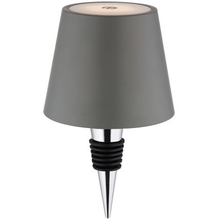 Globo - Dæmpbar berøringsbetjent genopladelig udendørs bordlampe 3-i-1 LED/3W/5V 3000/4000/5000K IP54 1800 mAh grå
