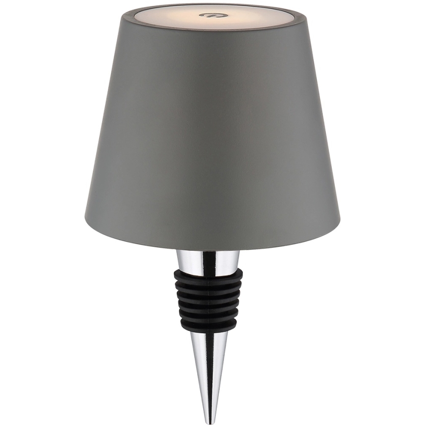 Globo - Dæmpbar berøringsbetjent genopladelig udendørs bordlampe 3-i-1 LED/3W/5V 3000/4000/5000K IP54 1800 mAh grå
