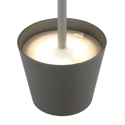 Globo - Dæmpbar berøringsbetjent genopladelig udendørs bordlampe 3-i-1 LED/3W/5V 3000/4000/5000K IP54 1800 mAh grå