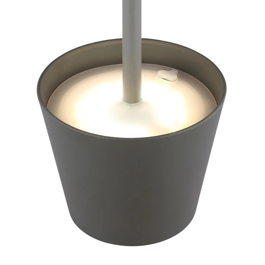 Globo - Dæmpbar berøringsbetjent genopladelig udendørs bordlampe 3-i-1 LED/3W/5V 3000/4000/5000K IP54 1800 mAh grå
