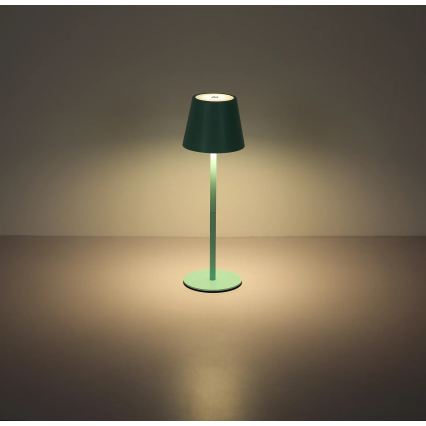 Globo - LED dæmpbar berøringsbetjent genopladelig udendørs bordlampe 3-i-1 LED/3W/5V 3000/4000/5000K IP54 1800 mAh mintgrøn