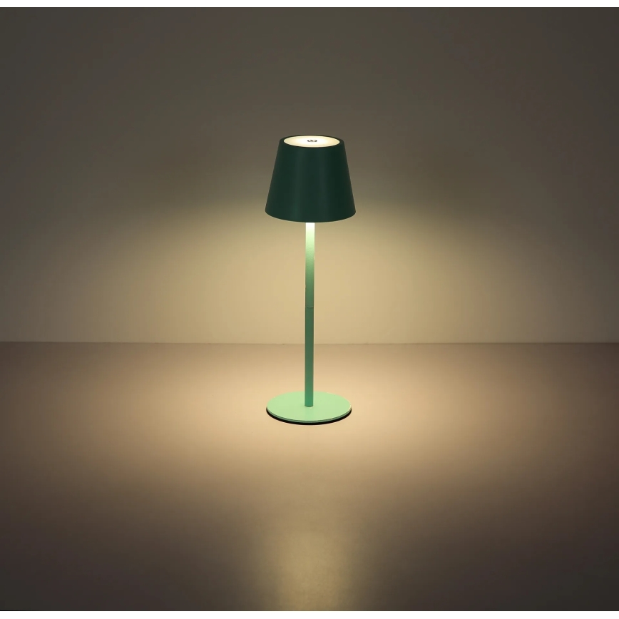 Globo - LED dæmpbar berøringsbetjent genopladelig udendørs bordlampe 3-i-1 LED/3W/5V 3000/4000/5000K IP54 1800 mAh mintgrøn
